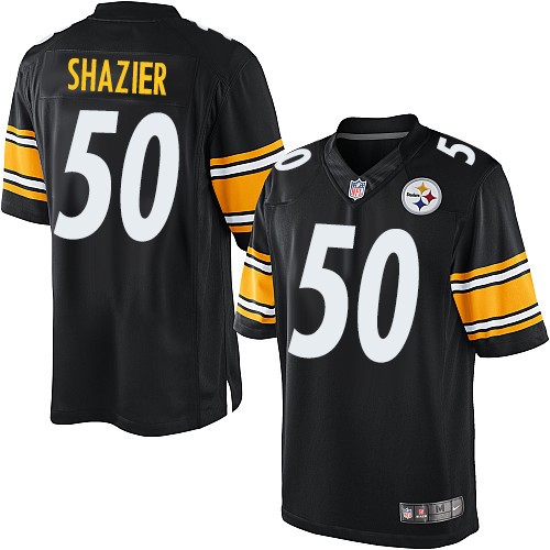 Men's Limited Ryan Shazier Nike Jersey Black Home - #50 NFL Pittsburgh Steelers